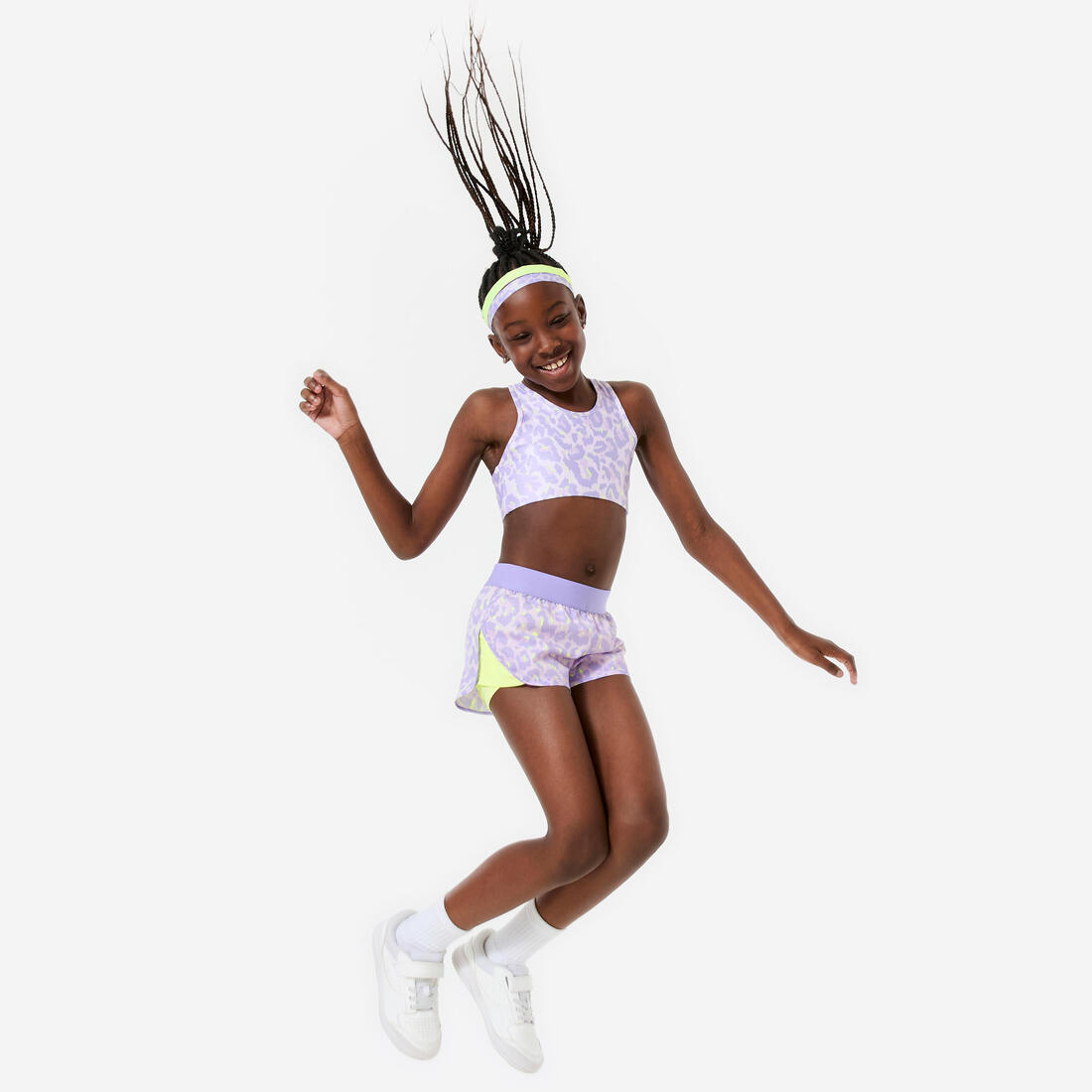 Brassière de sport respirante fille, imprimé boreal