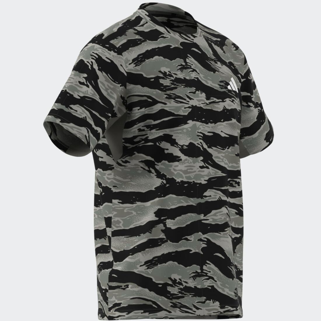 T-shirt de fitness pour homme, imprimé camouflage, vert