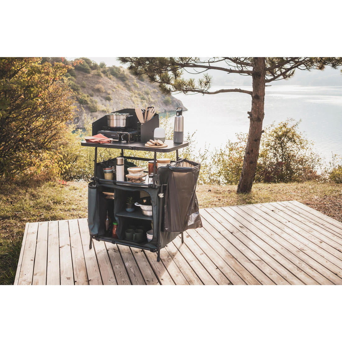 PARE-VENT AJUSTABLE POUR TABLE ET MEUBLE DE CUISINE DE CAMPING