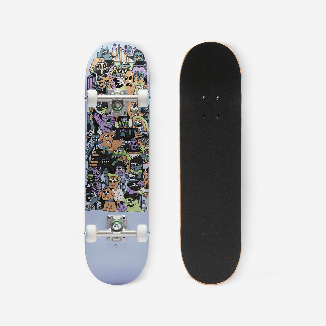 Planche de skate pour enfant 3-7 ans cp100 mini taille 7,25" skatopia gris