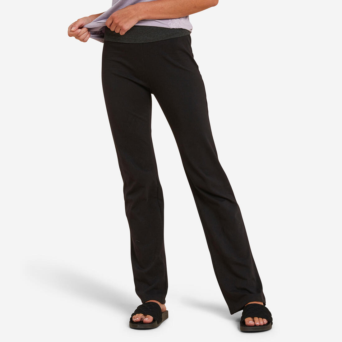 PANTALON COTON YOGA FEMME – noir