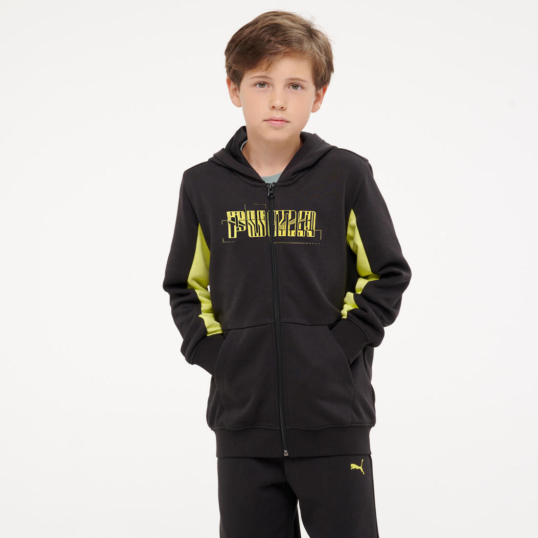 Ensemble de survêtement zippé enfant, noir et