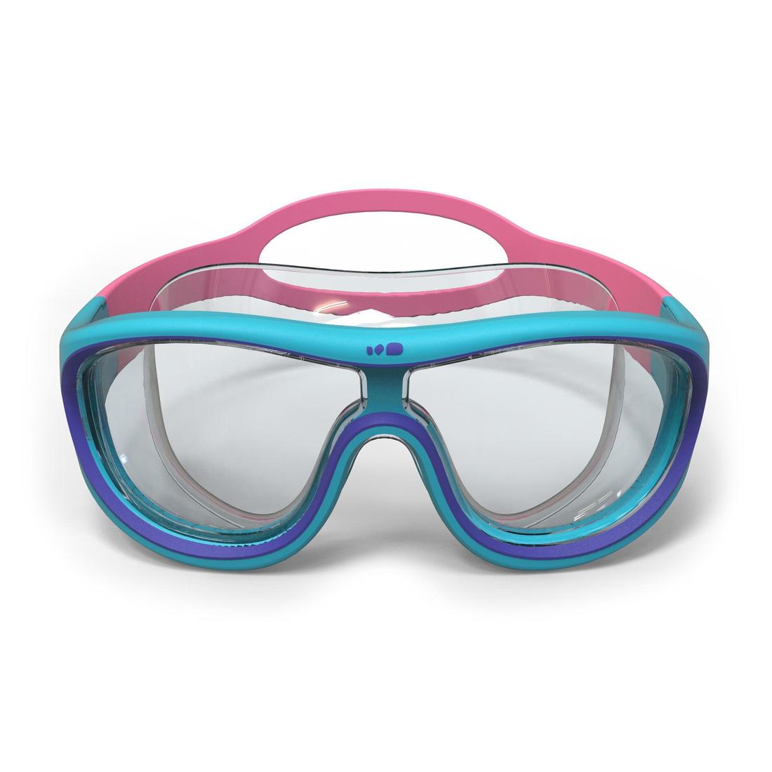MASQUE DE PISCINE - SWIMDOW TAILLE S VERRES CLAIRS - BLEU ROSE