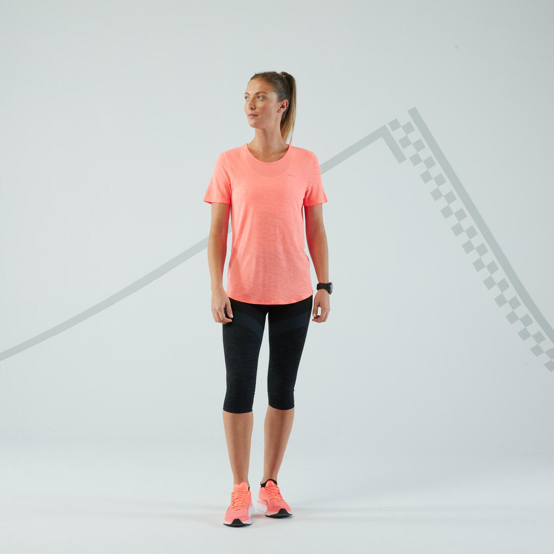 T-shirt running & trail sans couture femme - kiprun run 500 confort