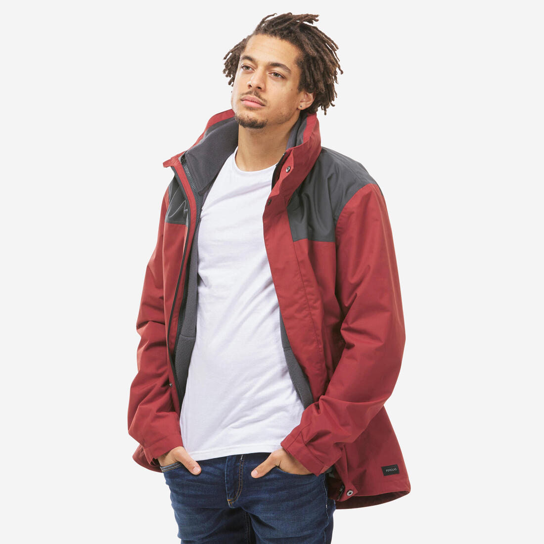 Veste 3en1 de randonnée 0°C imperméable homme, NH100