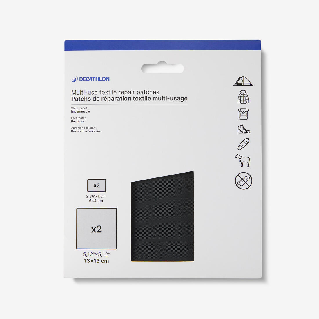 Patchs autocollants de réparation textile multi-usages, noir
