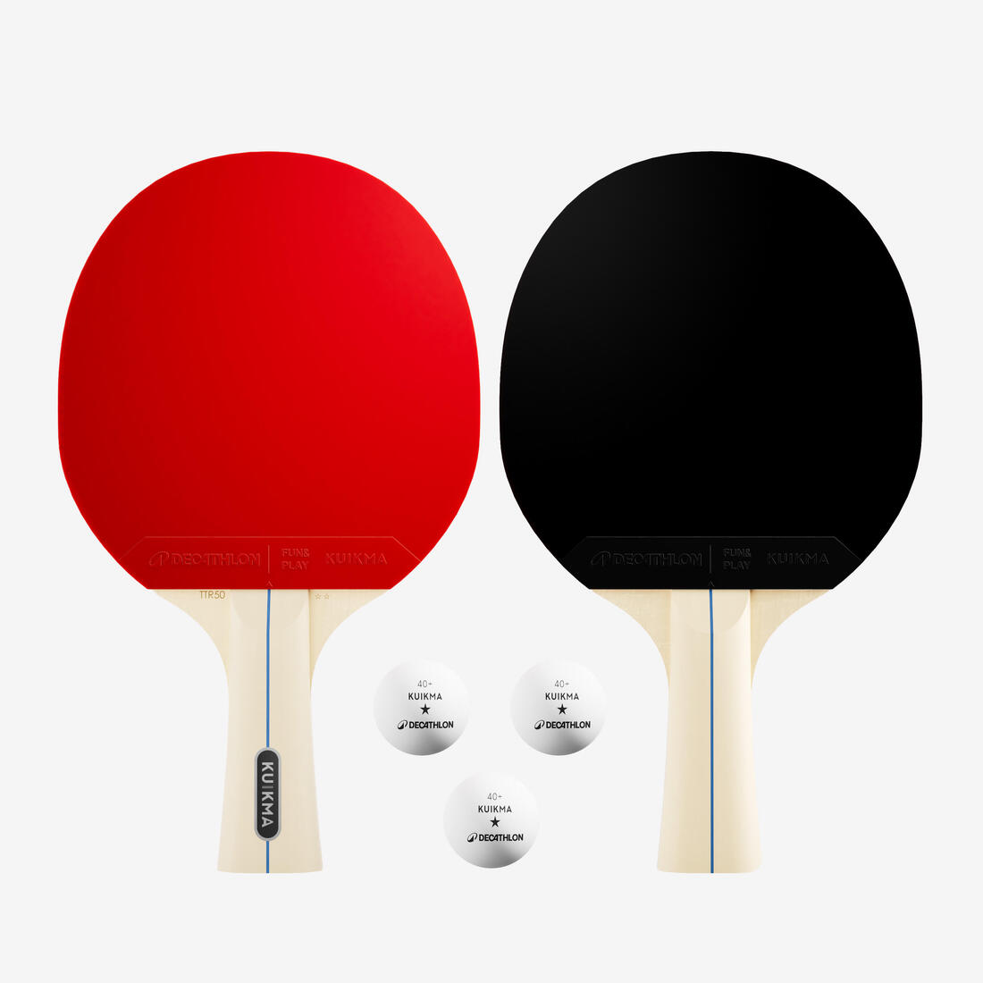 SET 2 RAQUETTES TTR 50 POLYVALENTES 2* LOISIR + BALLES