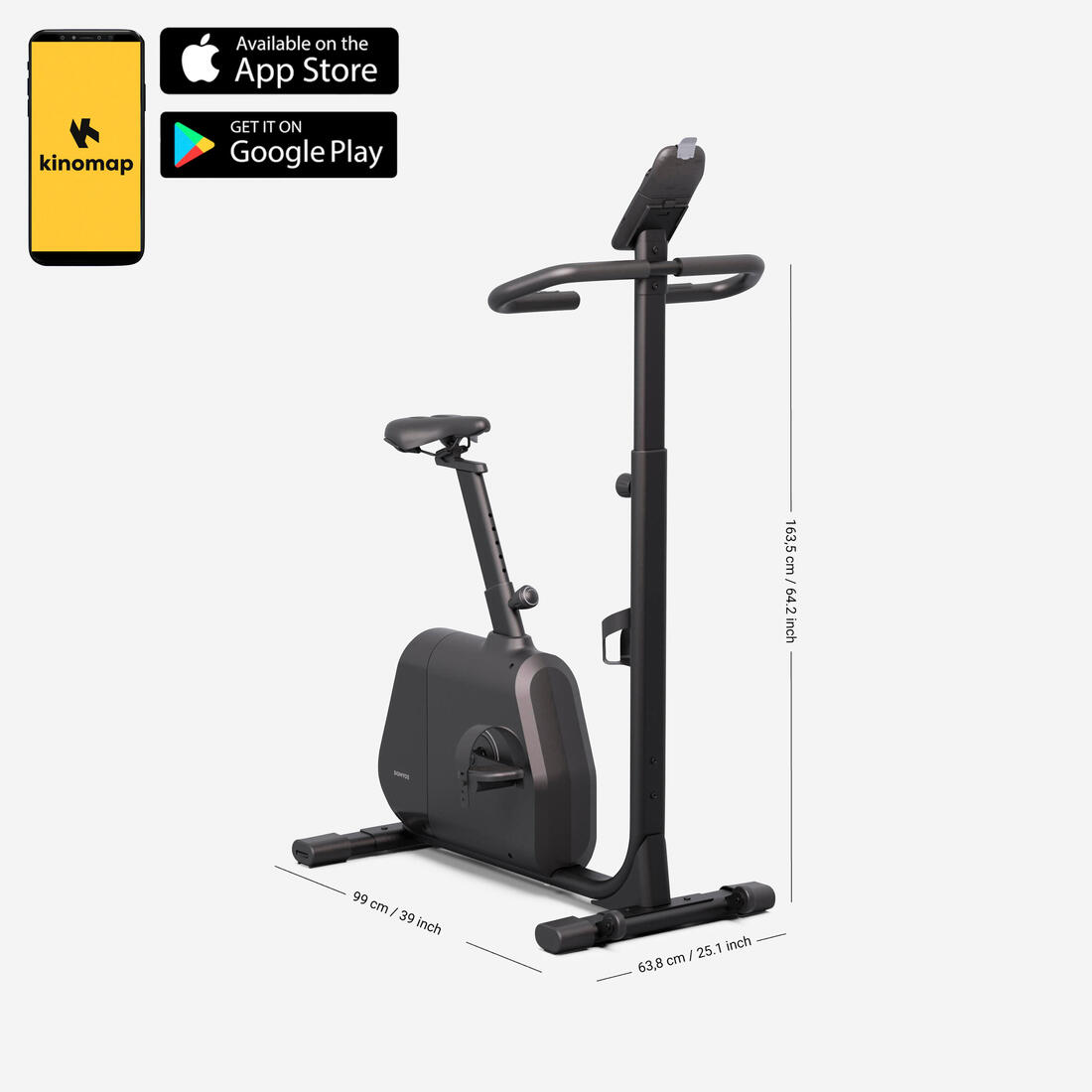 Vélo d'appartement avec résistance motorisée, EB520 B, garanti par Decathlon