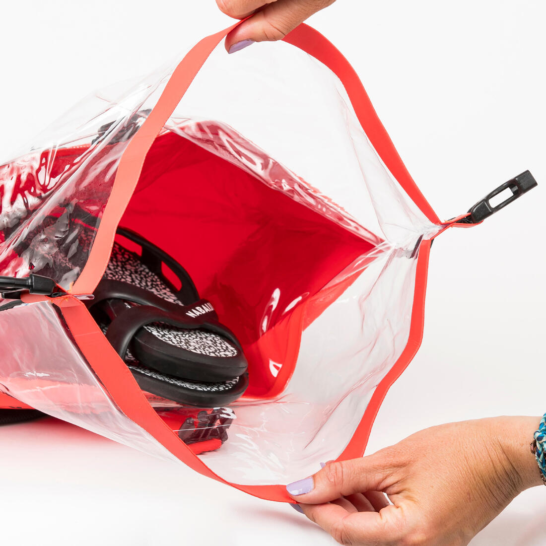 Bouée de nage en eau libre avec compartiment intérieur et filet - OWS500 orange