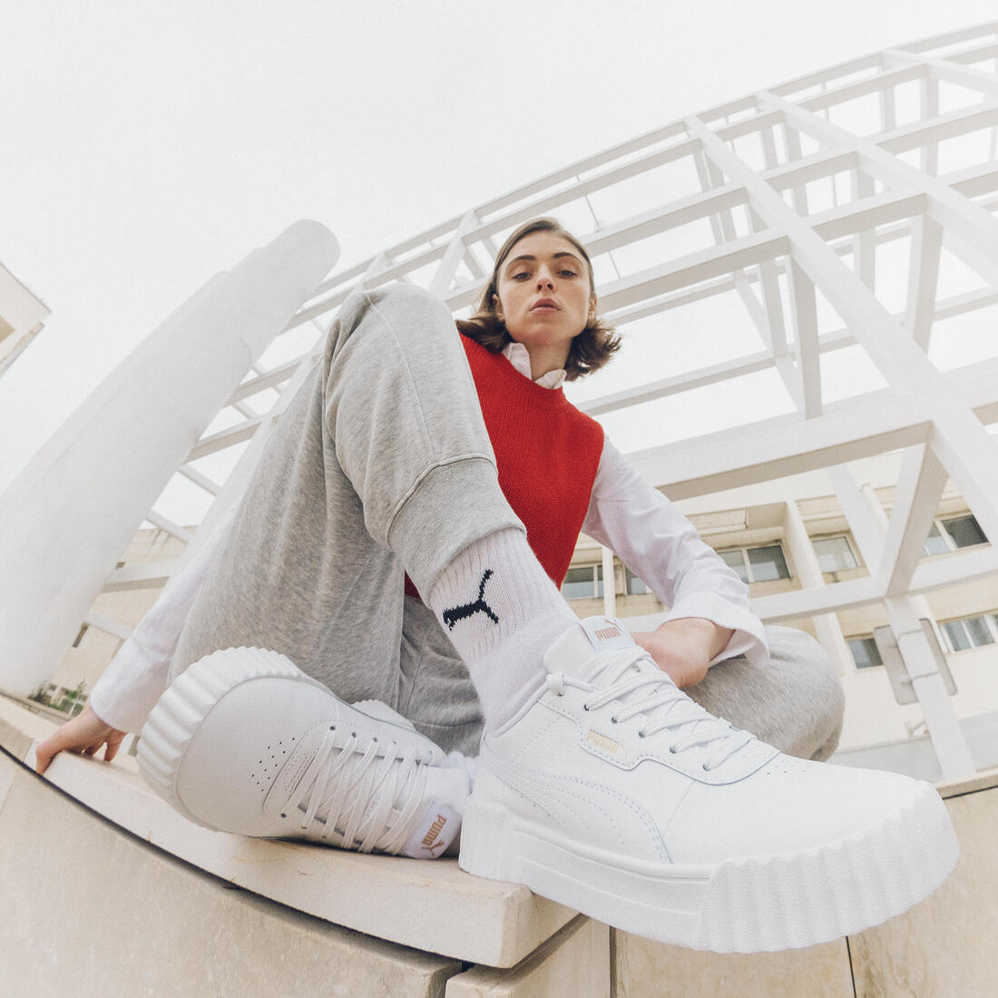 Baskets femme, carina 3.0 blanche