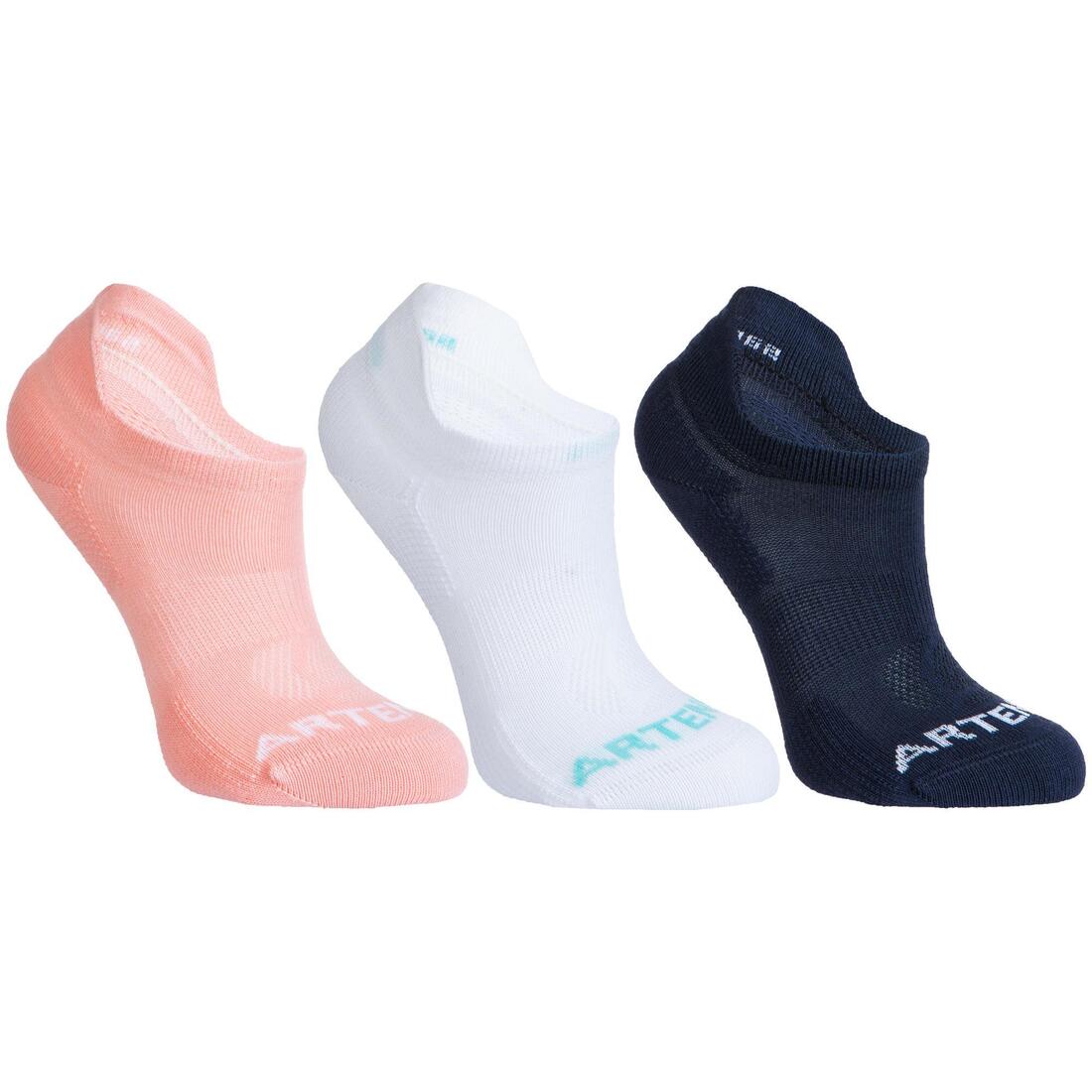 CHAUSSETTES TENNIS ENFANT BASSES ARTENGO RS 160 GRIS LOT DE 3