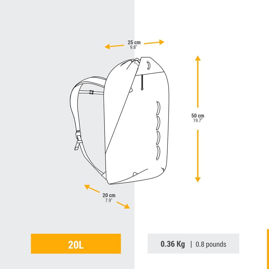 Sac à dos d'escalade 20 litres - ROCK 20