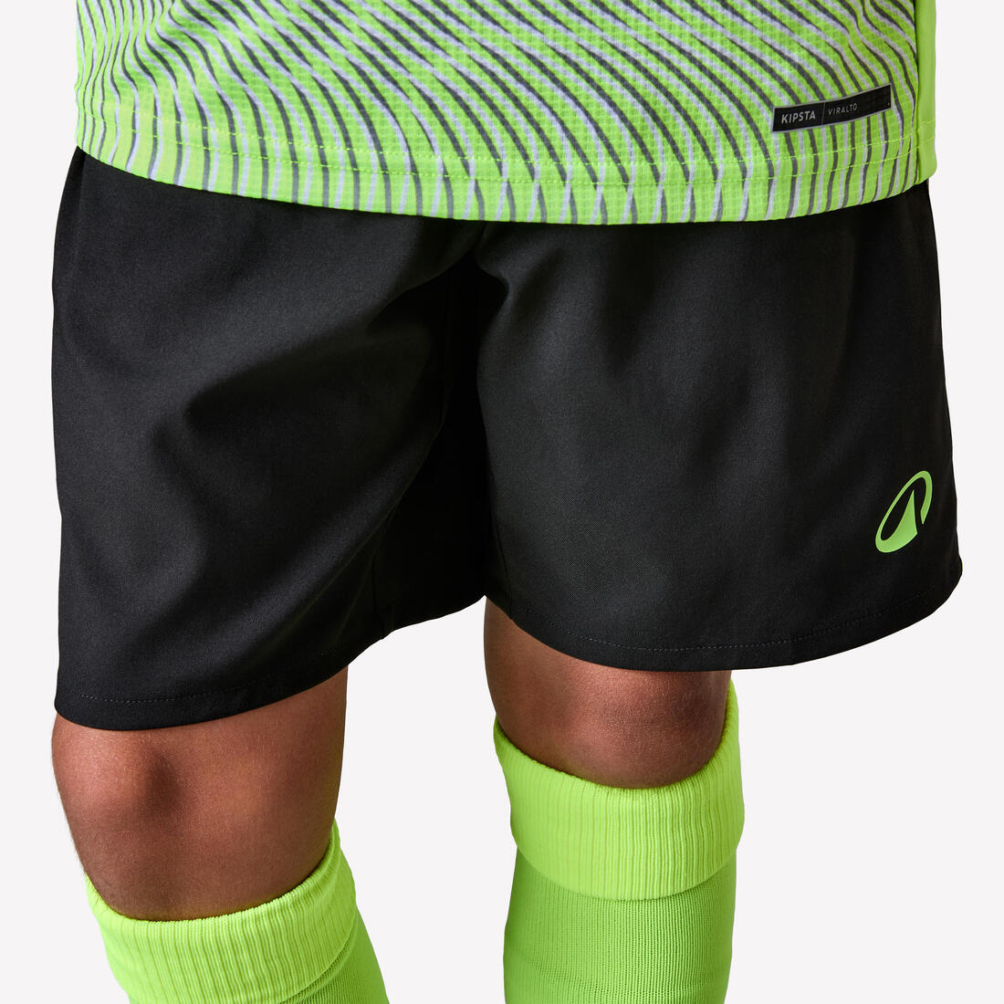SHORT DE FOOTBALL ENFANT VIRALTO KIDS GRIS BANDE