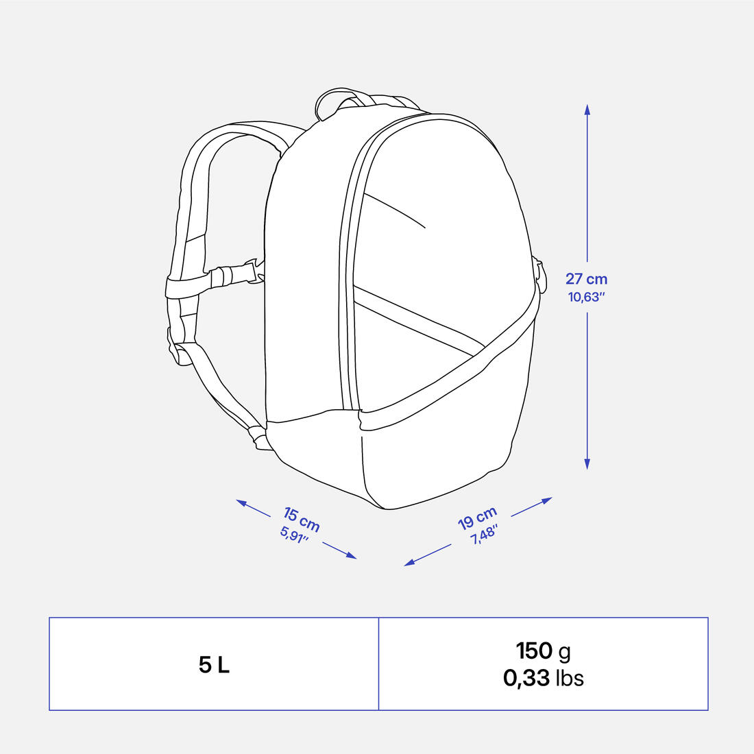 Sac à dos de randonnée 5L 2-5 ans enfant, MH100