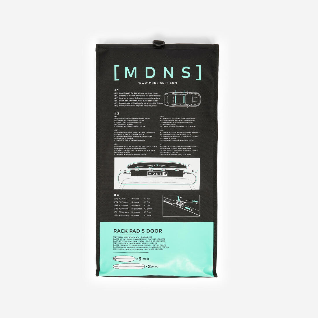Barres de toit voiture pour planche de surf Madness, noir