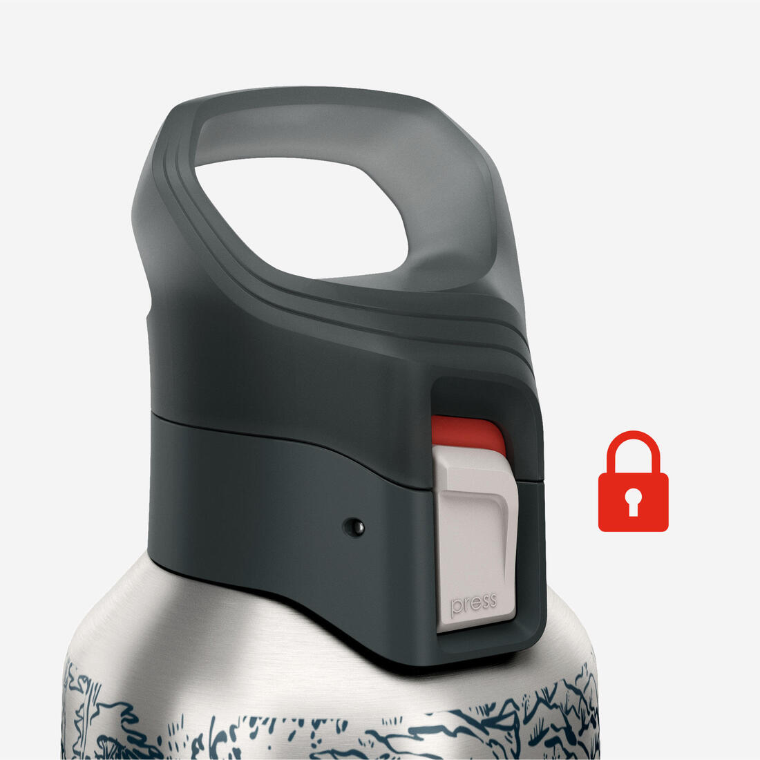 Gourde 900 isotherme inox 0,8L bouchon à ouverture rapide pour la randonnée