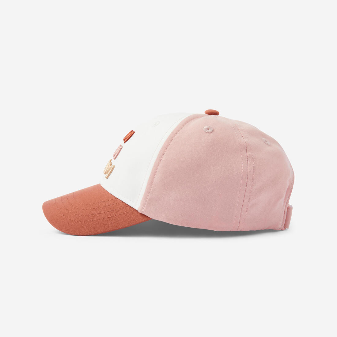 Casquette multisport ajustable bébé mixte, Rose blanc terracotta