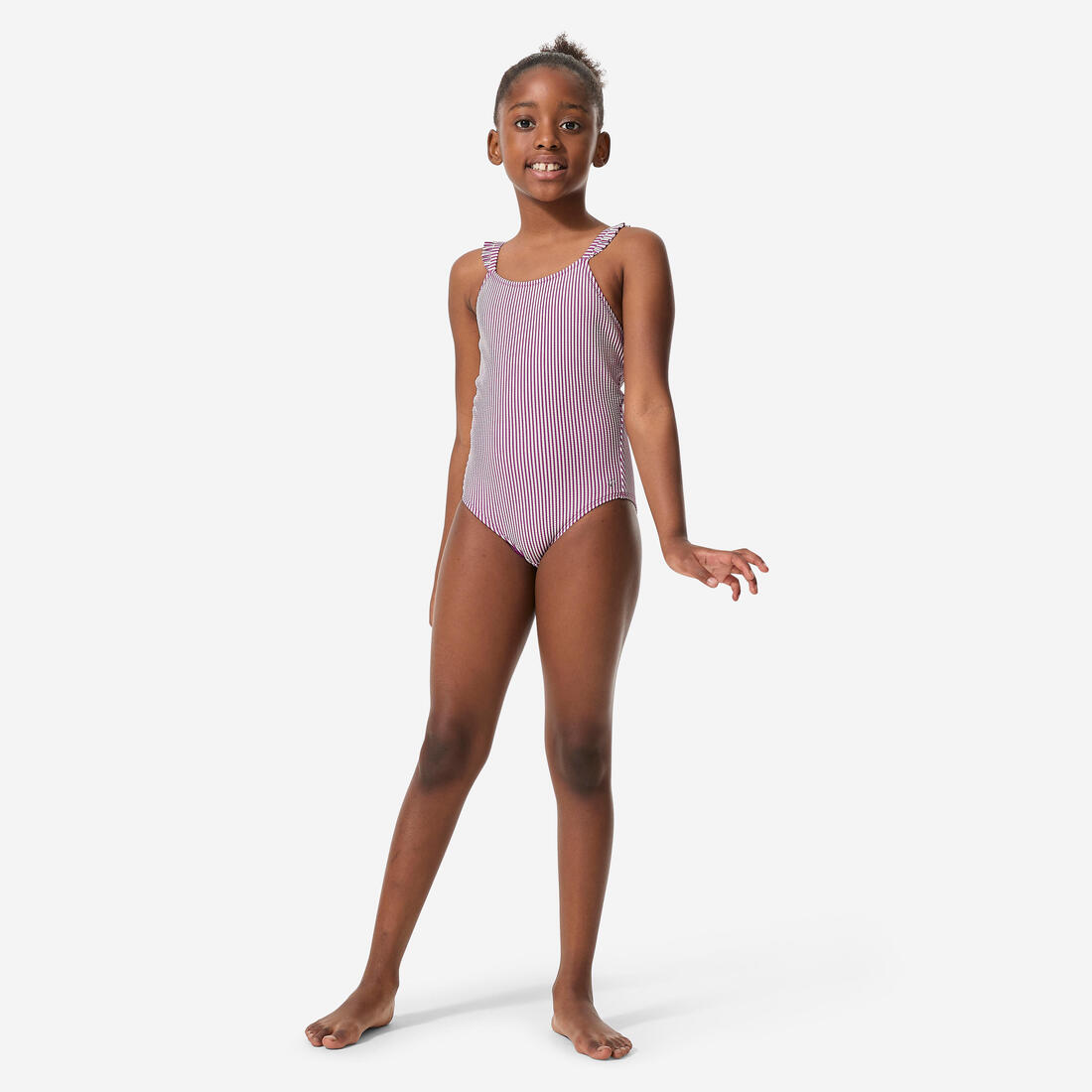 Maillot de bain de natation 1 pièce Fille ado, kaki lanzarote
