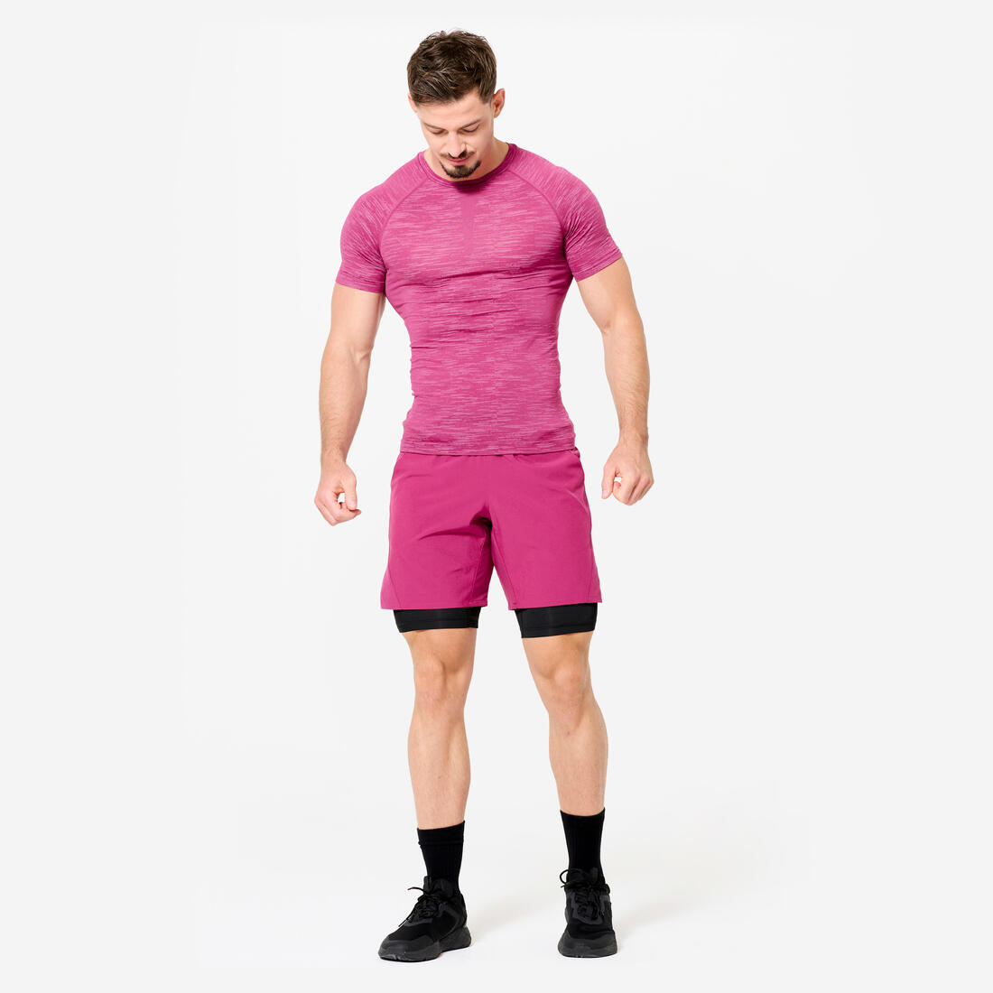 Short de fitness 2 en 1 collection respirant poche zippée homme