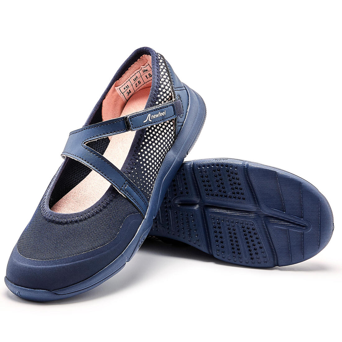 Ballerines à scratch enfant - PW 160 BR'EASY JR corail du 28 au 39