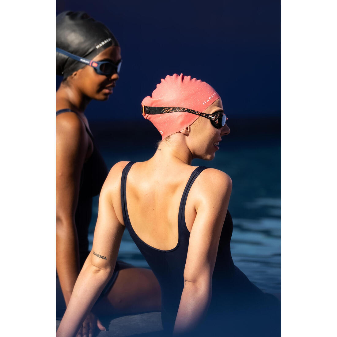 Bonnet de bain en silicone pour cheveux longs taille unique