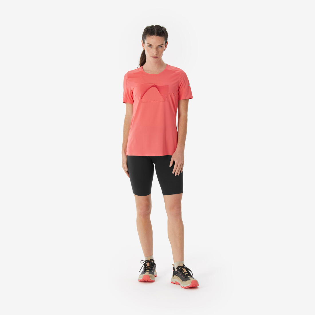 T-shirt de randonnée manches courtes femme, MH500