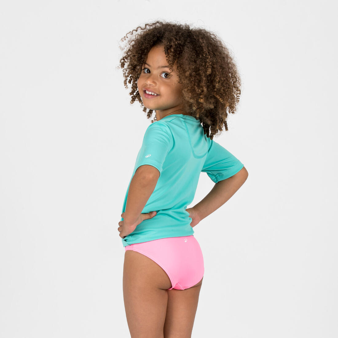 Water tee shirt anti uv surf enfant vert turquoise imprimé