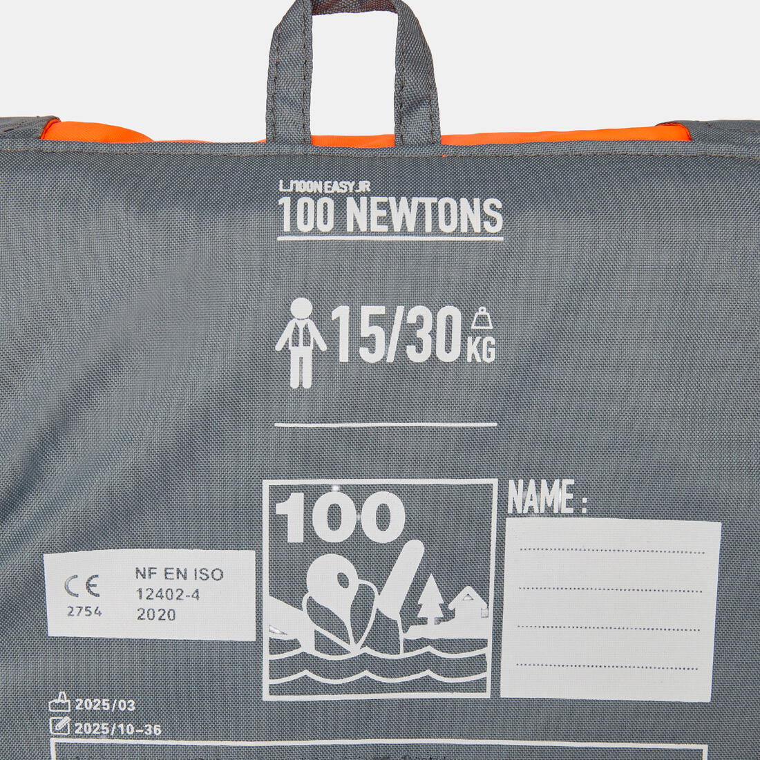 Gilet de sauvetage pour enfant 15-40 kg, LJ100N Easy orange gris