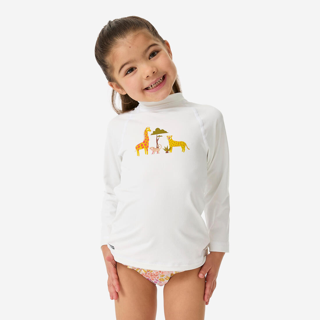 T-shirt anti uv bébé manches longues imprimé savane