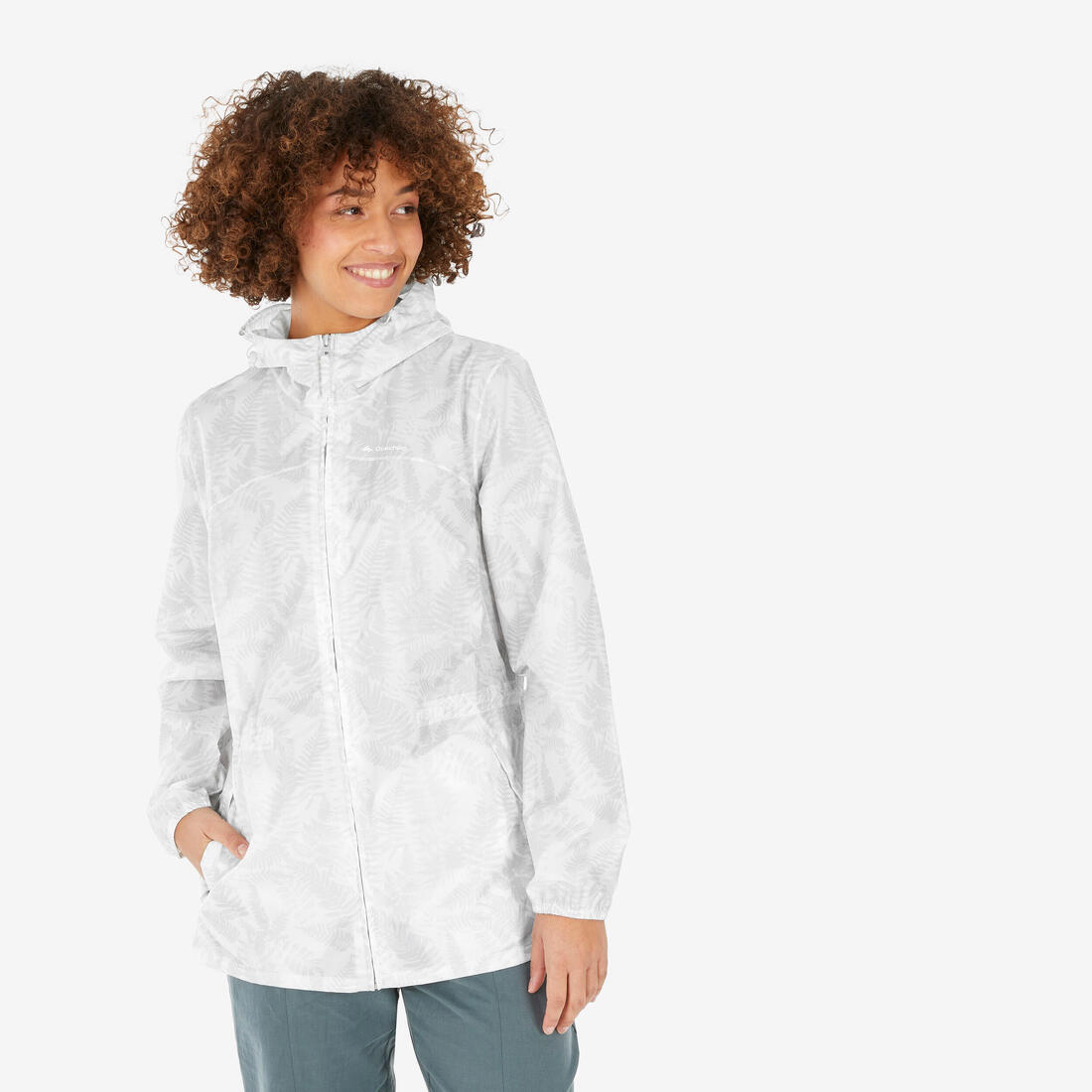 Veste de randonnée déperlante coupe-vent femme, Raincut Full Zip