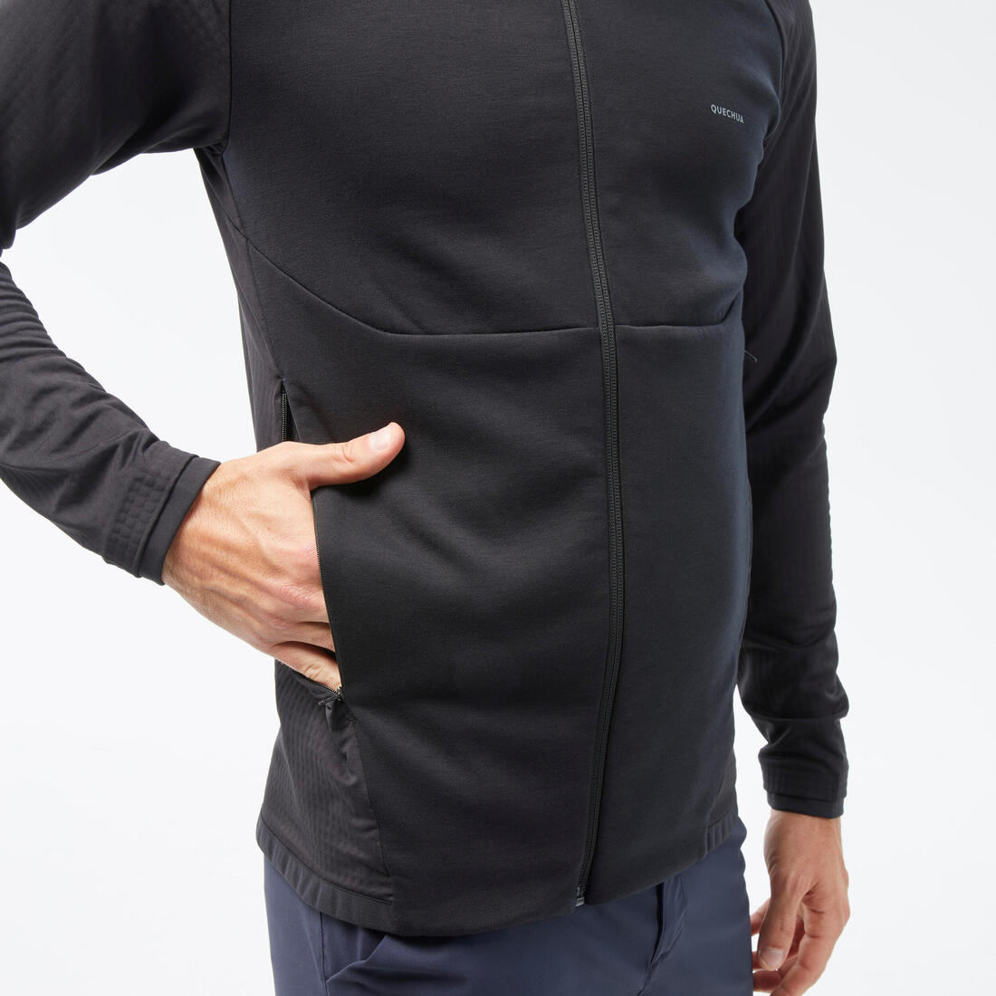 Polaire de randonnée montagne homme, MH500 Light full zip