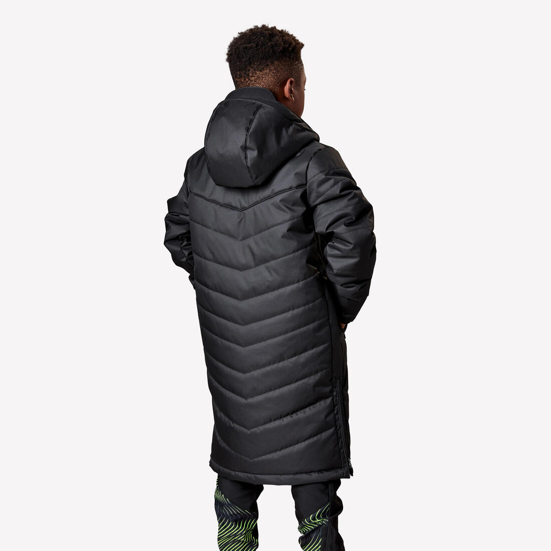 PARKA LONGUE  DE FOOTBALL ENFANT TRX NOIRE