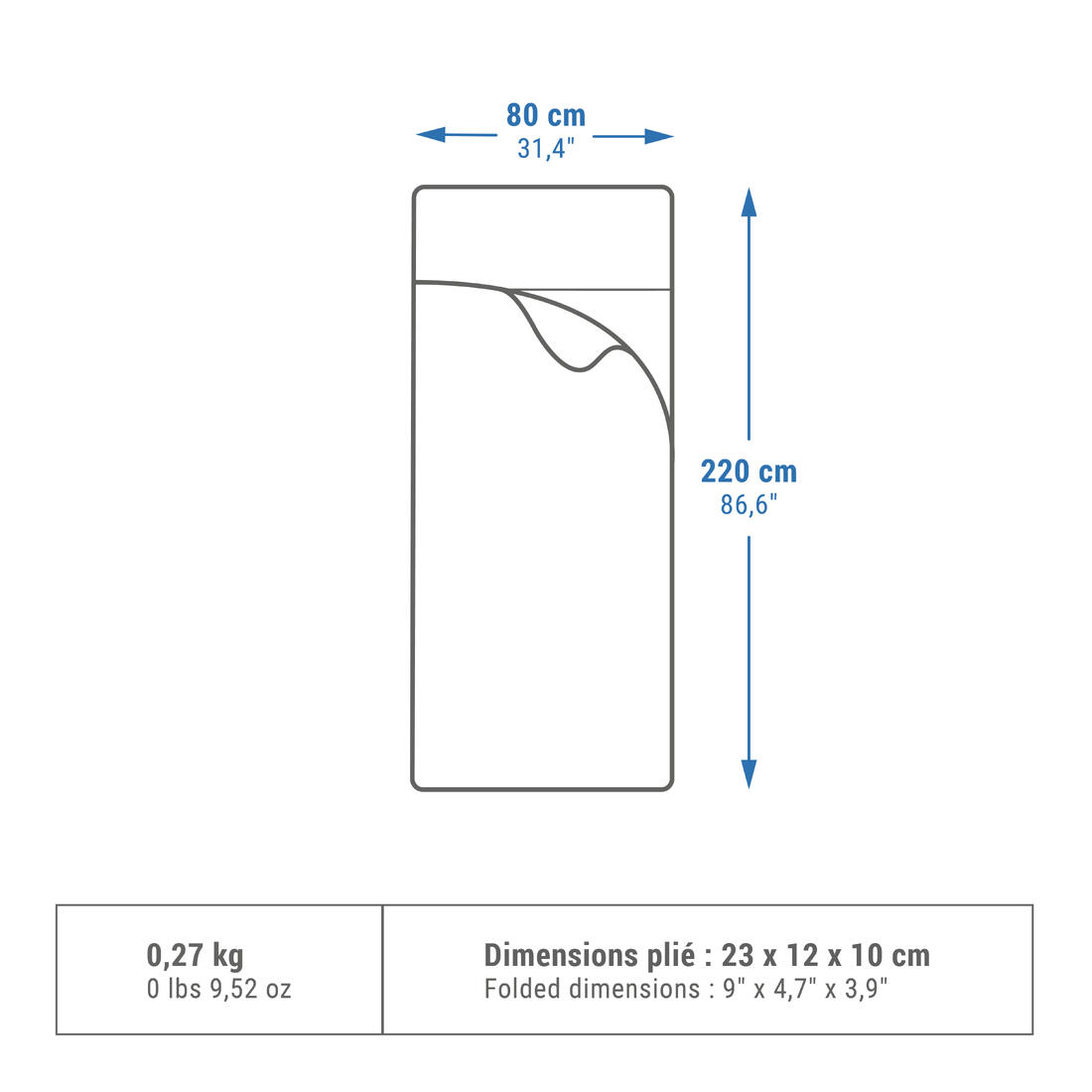 Drap de sac de couchage en polyester, Basic