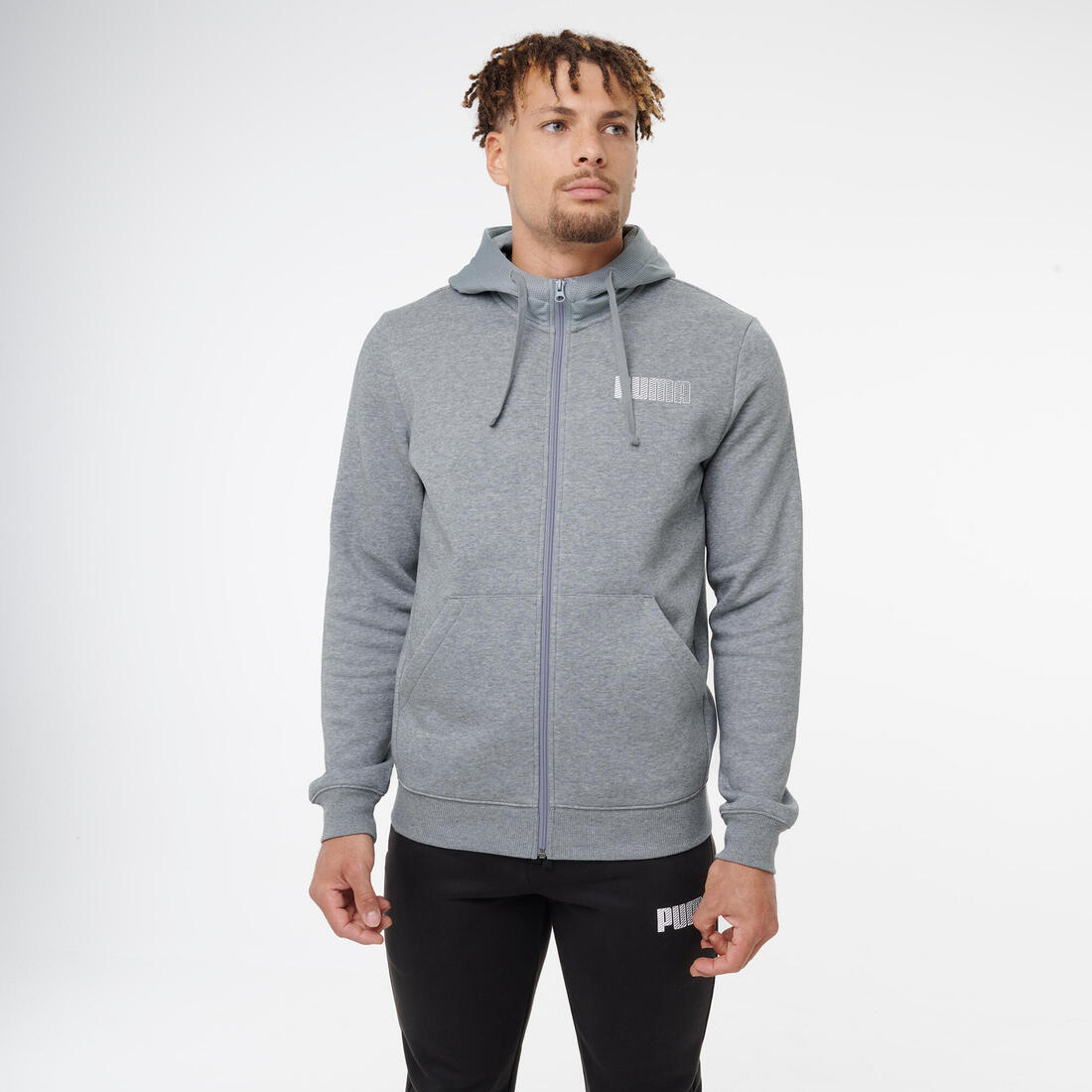 Sweat à capuche zippé en coton homme