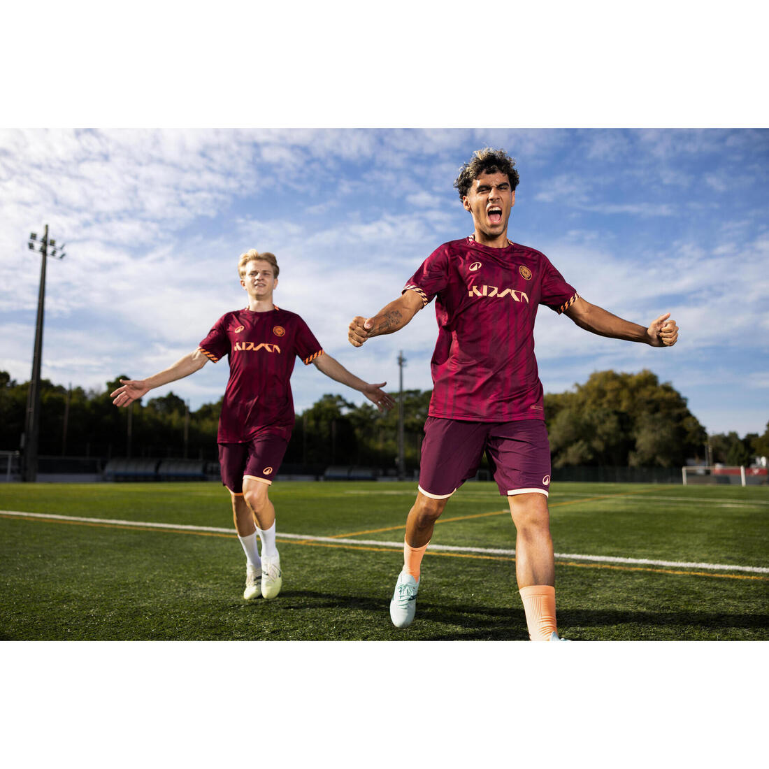 Maillot de football  adulte Viralto II wavy noir & jaune fluo
