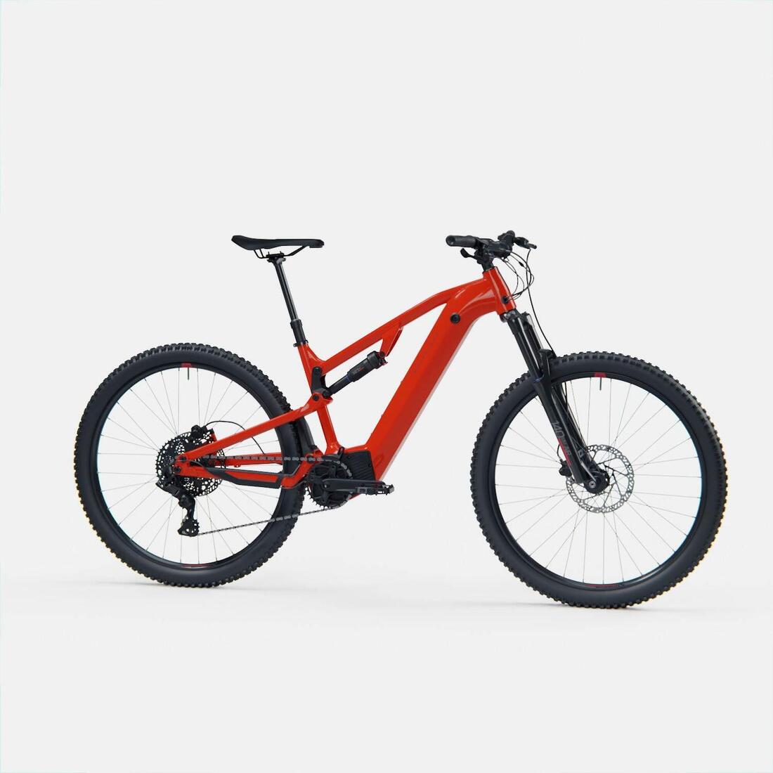 Vélo VTT électrique tout suspendu 29" - E-EXPL 520 S Rouge vif