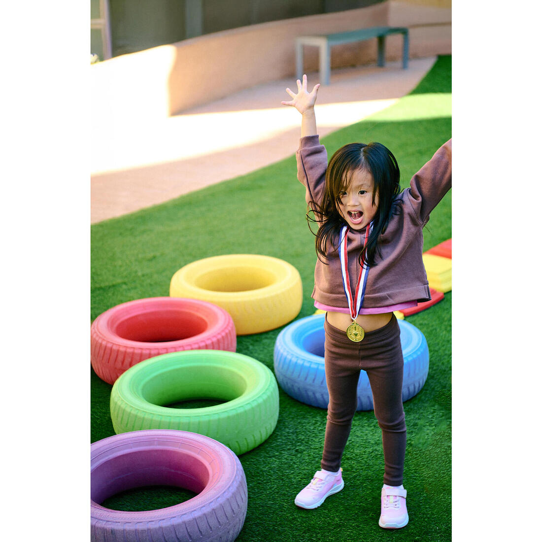 Chaussures Barefoot à scratch respirantes enfant, Stepper Sporty violet et