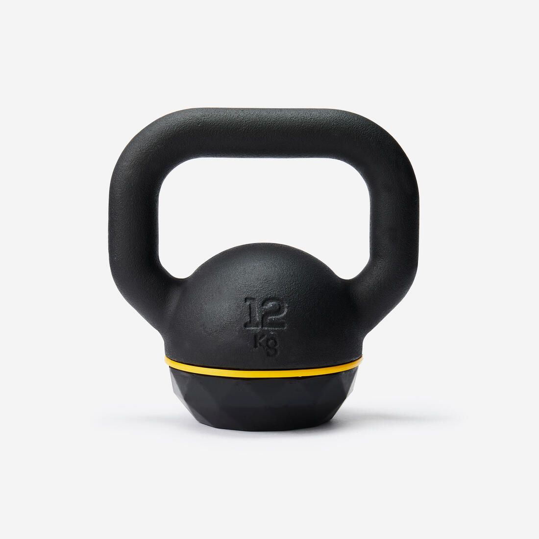 Kettlebell en fonte et base caoutchouc 12 kg, fonte en partie recyclée