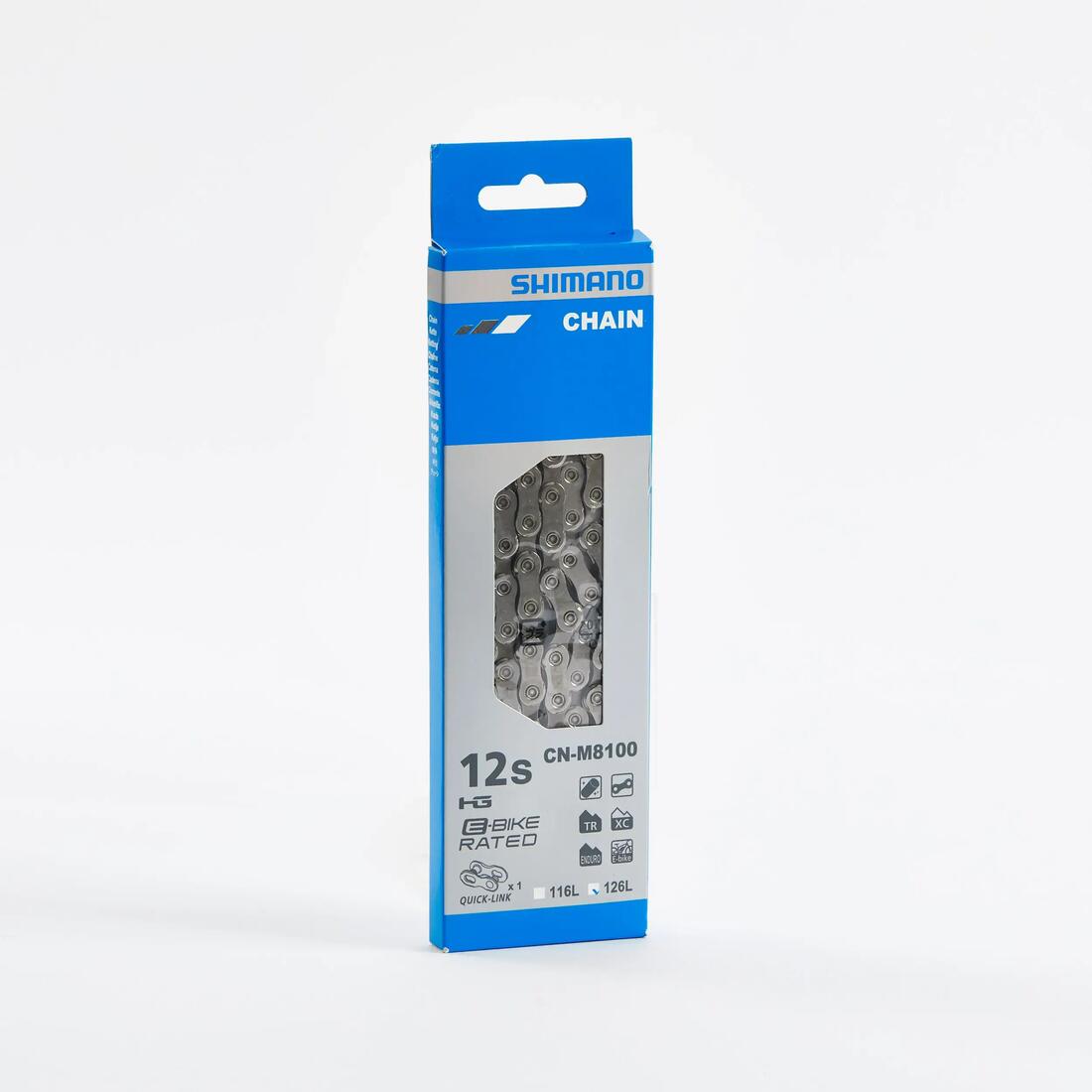 Chaîne shimano - Deore XT CN-M8100 - 12 Vitesses - 126 maillon - avec Quick Link