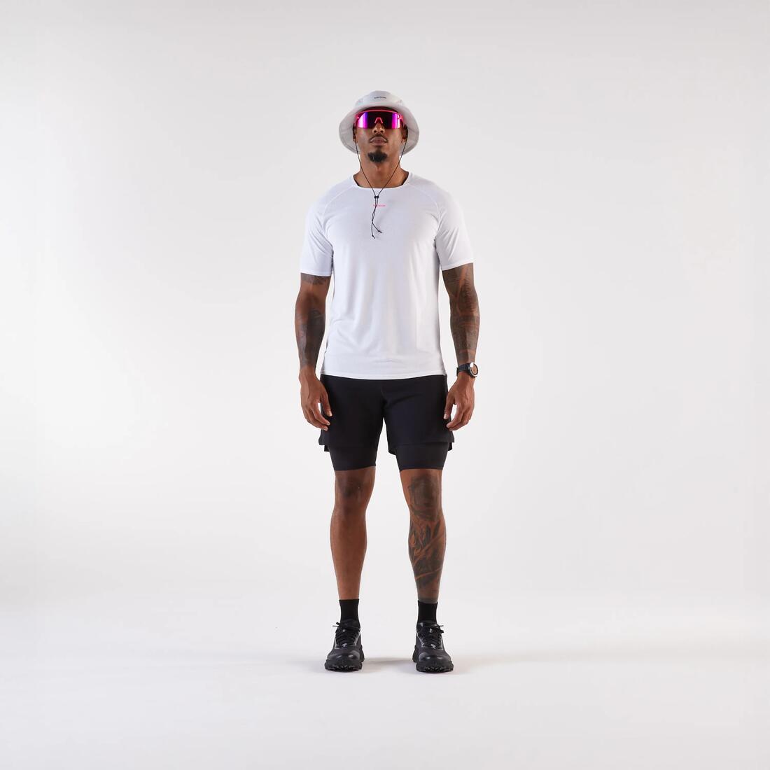 Short 2en1 de running trail longue distance homme, Kiprun run ultra 900