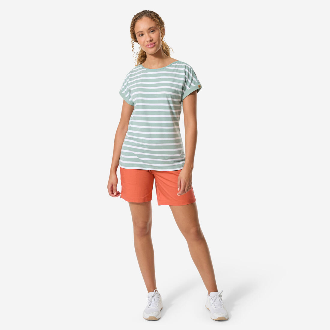 T-Shirt Manches courtes - marinière de voile Sailing 100 Femme