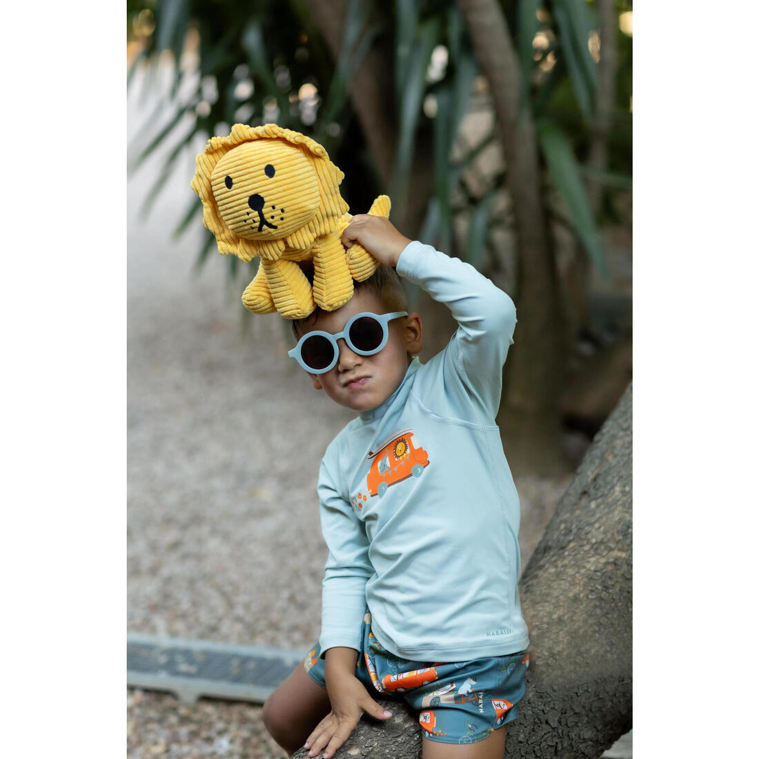 T-shirt anti uv bébé manches longues imprimé savane