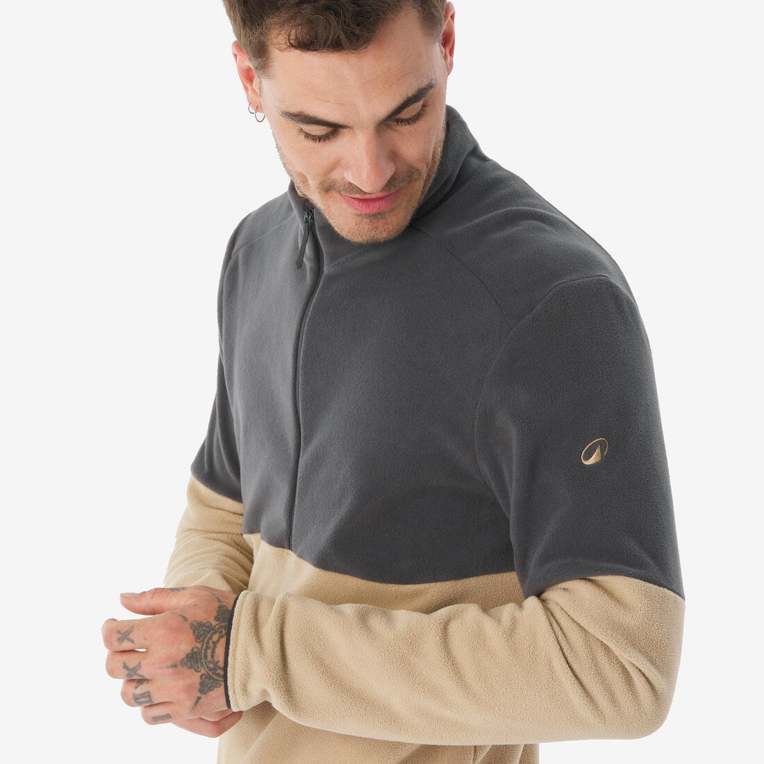 Polaire de randonnée montagne homme, MH500 demi zip