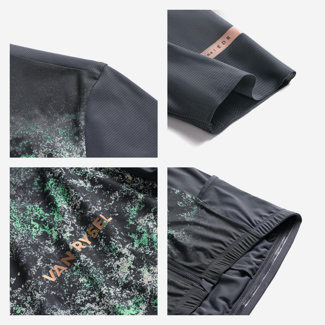 Maillot manches courtes de vélo route longue distance unisexe, EDR ULTRA