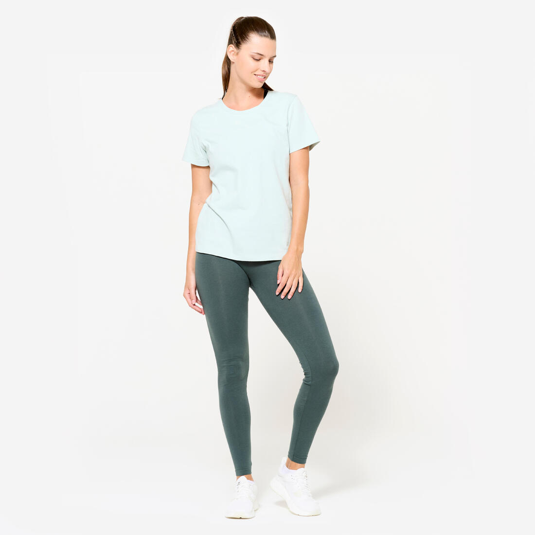 Tee-shirt en coton col rond femme