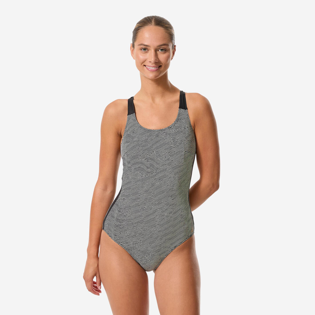 Maillot de bain 1 pièce aquagym aquabike femme, Sofi sono beige