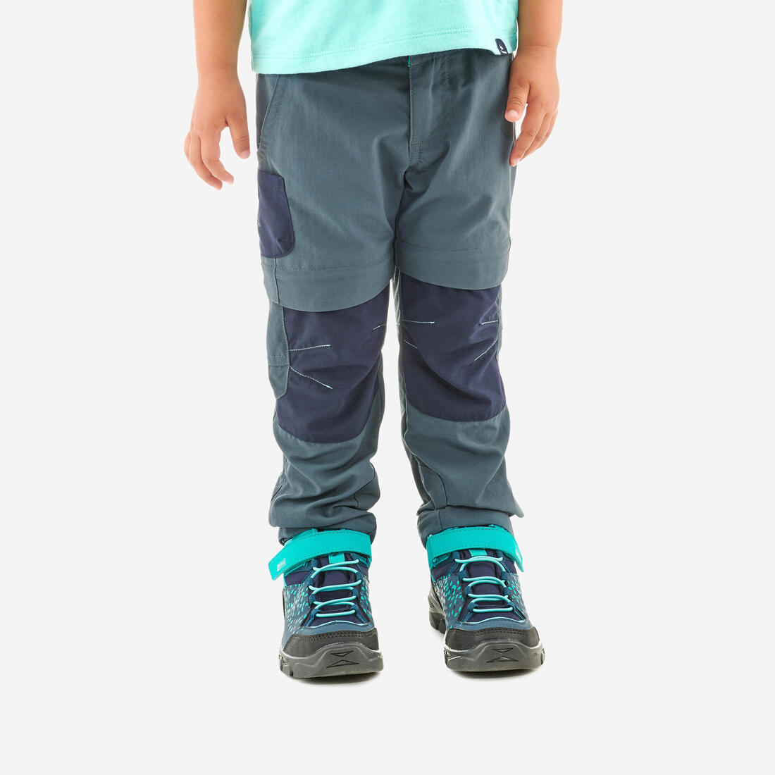 Pantalon de randonnée modulable enfant 2-6 ans, MH500 – bleu ouragan
