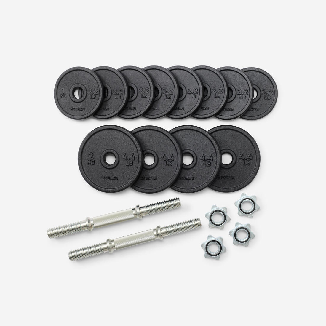 Kit haltères de musculation 20 kg avec disque de fonte en partie recyclée