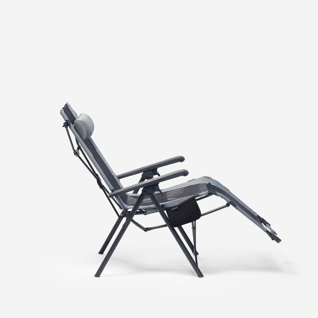 Fauteuil long de camping relax, pliant et matelassé, avec appuie tête