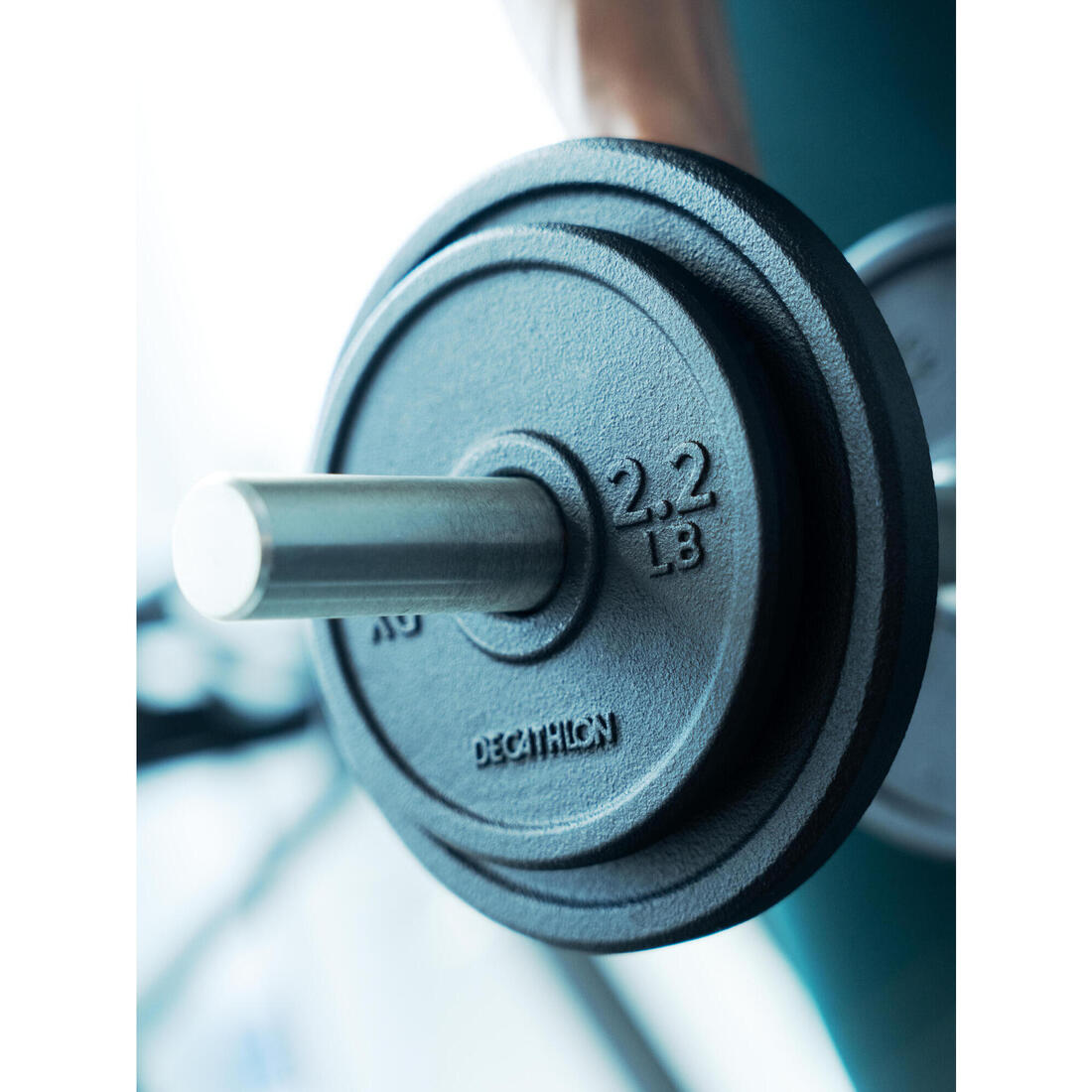 Kit 50 kg haltères et barre musculation avec disque de fonte à 80 % recyclée